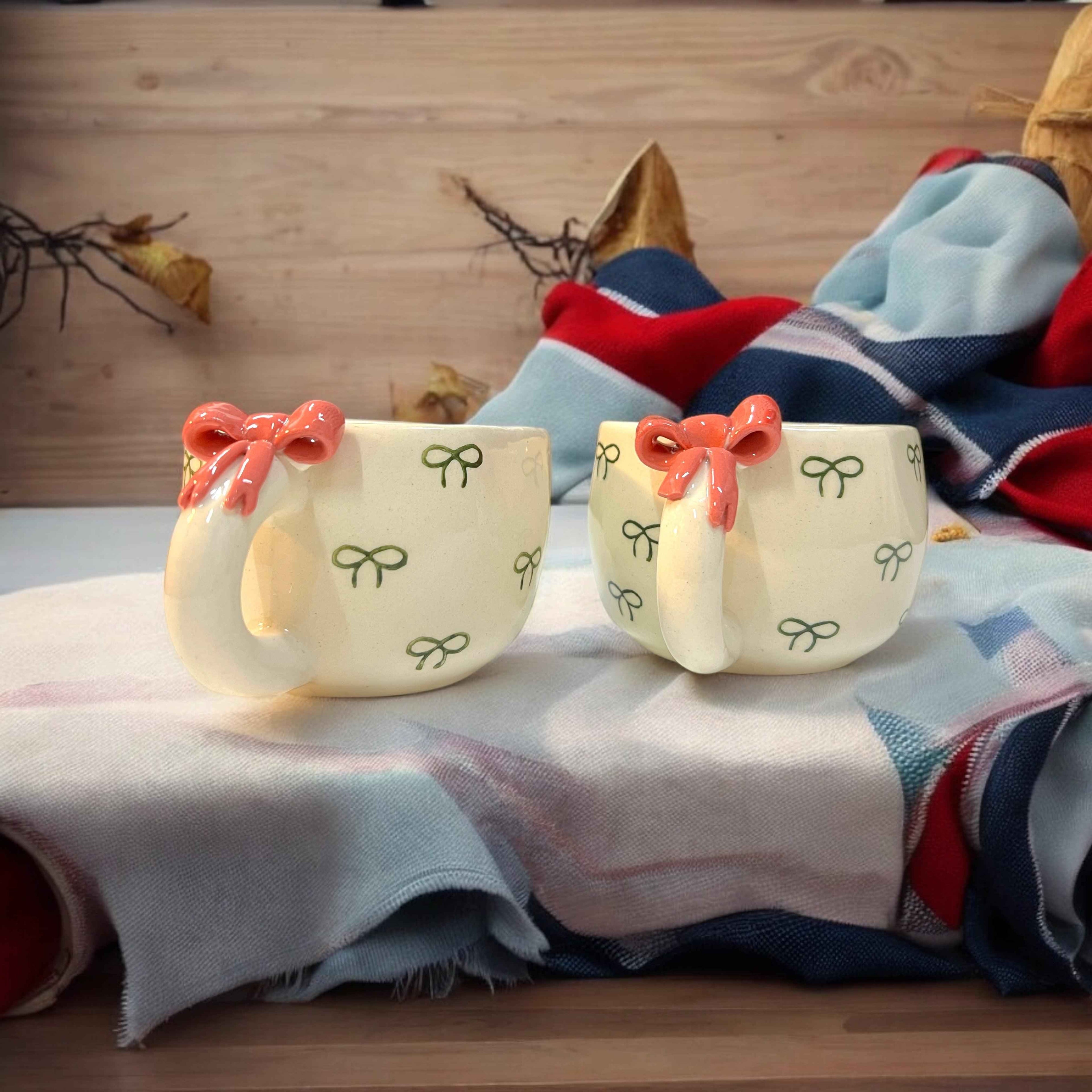 Bow Down Ceramic Coffee Mugs - Clayful Homes