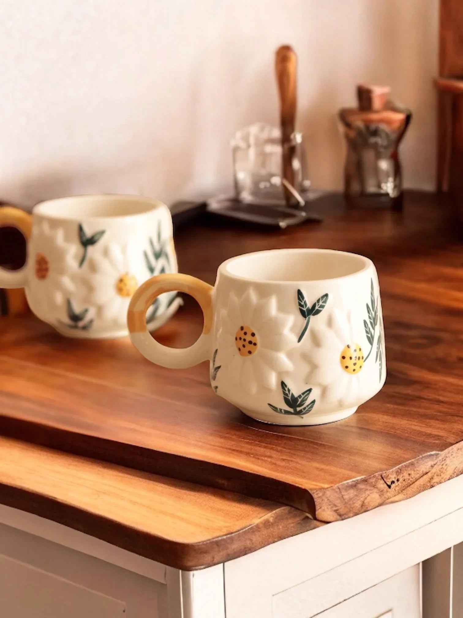 Daisy Flower Mug Set of 6