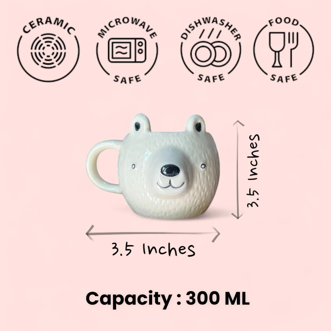 White Polar bear Mugs - Clayful Homes