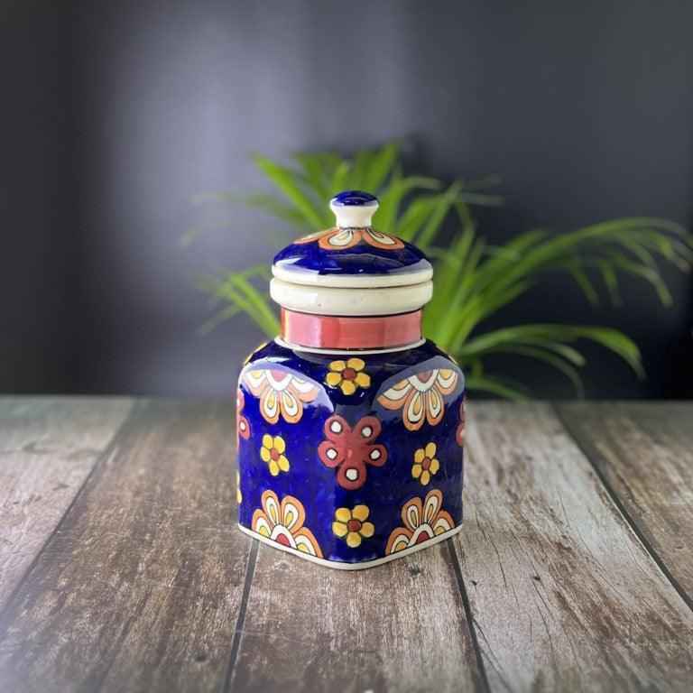 Ceramic Pickle Jars / Containers for Kitchen Storage, Hand Painted Barni - Set of 3 - Clayful Homes