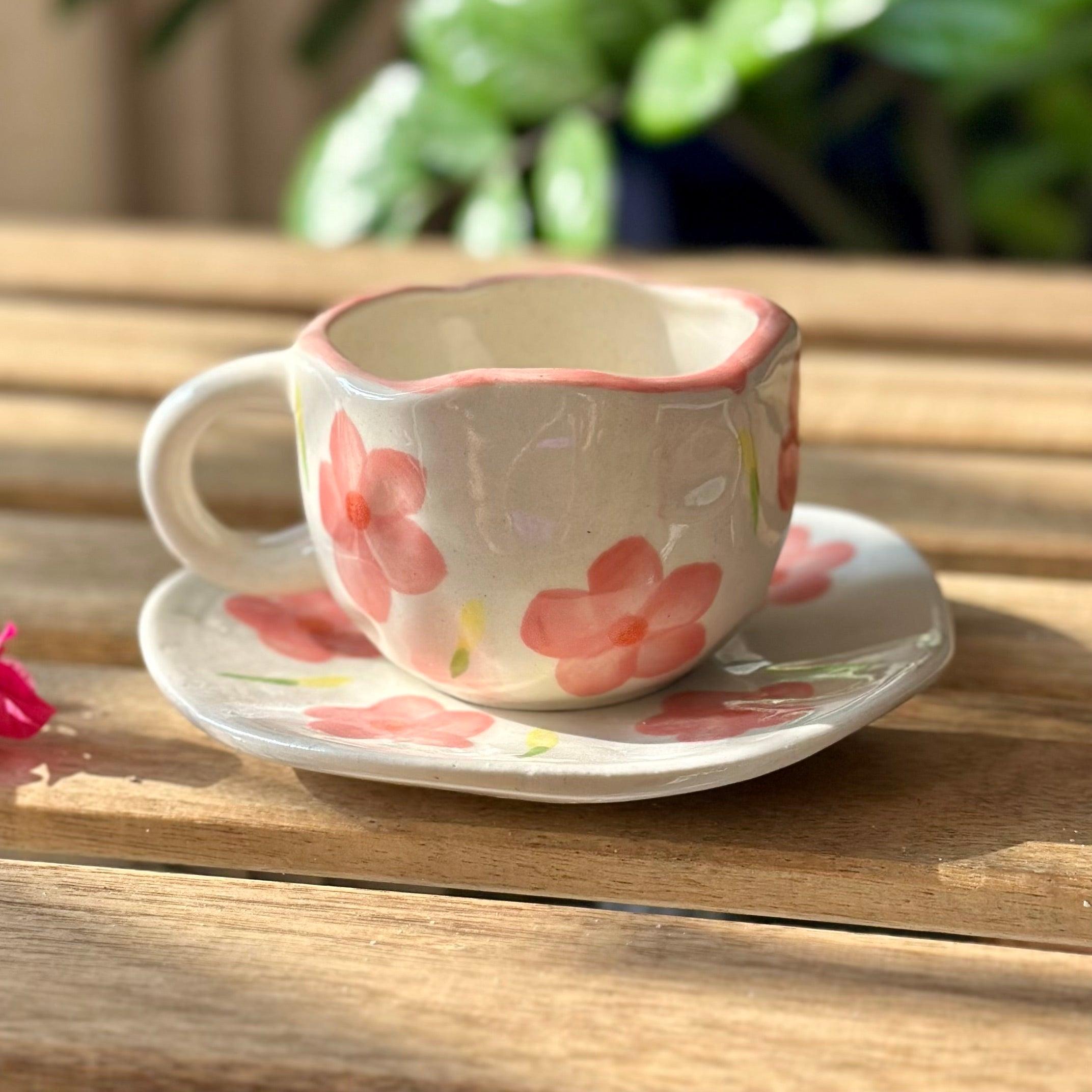 Blossom Mug with Desert Plate - Clayful Homes