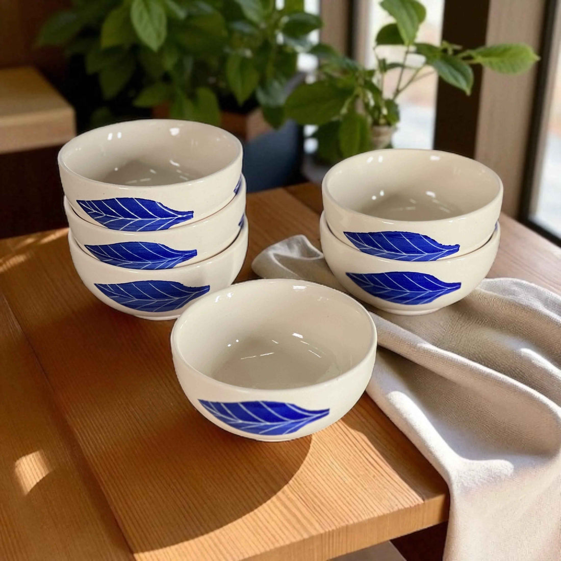 Blue Leaf Bowls / Katori