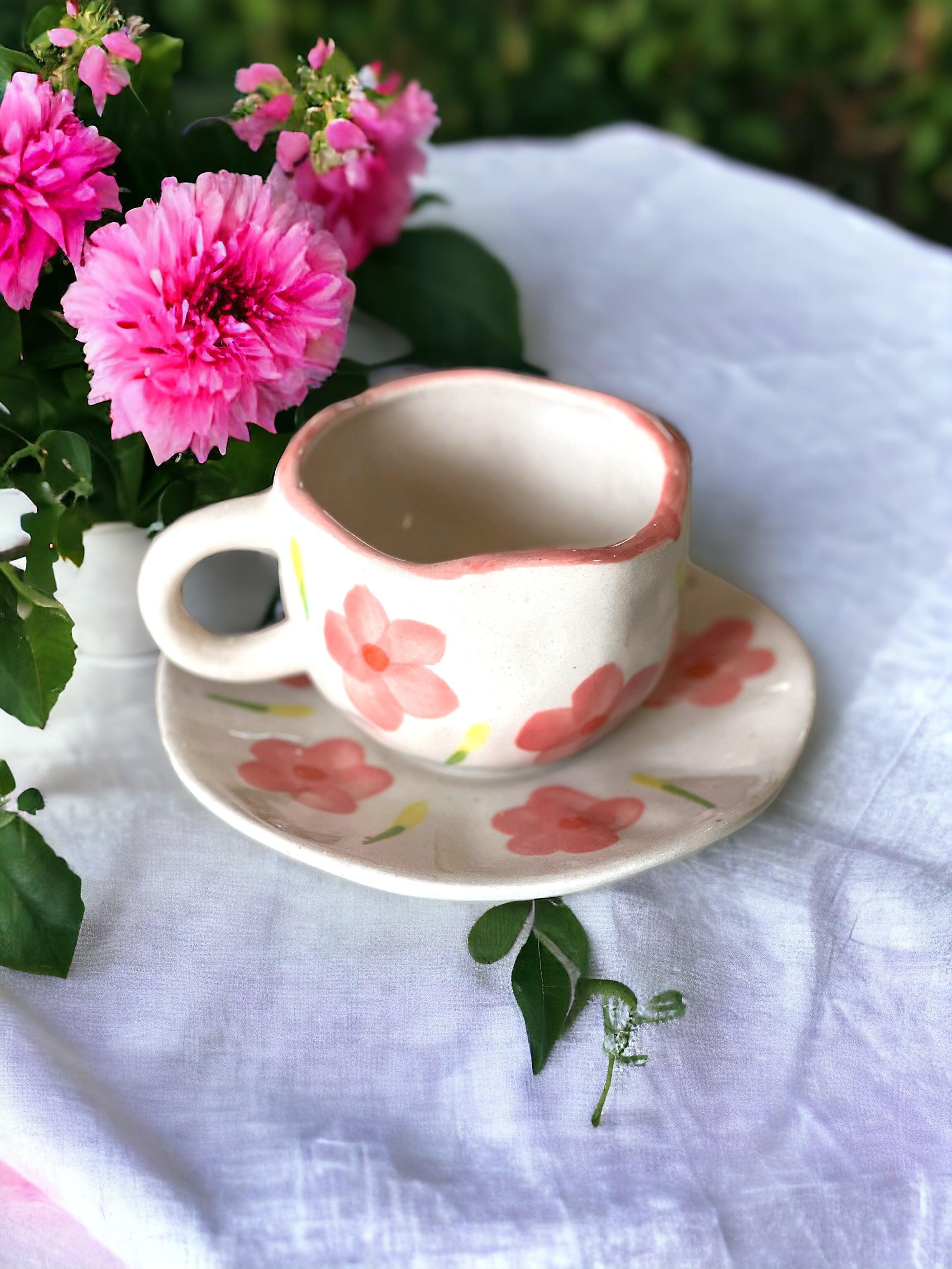 Blossom Mug with Desert Plate - Clayful Homes