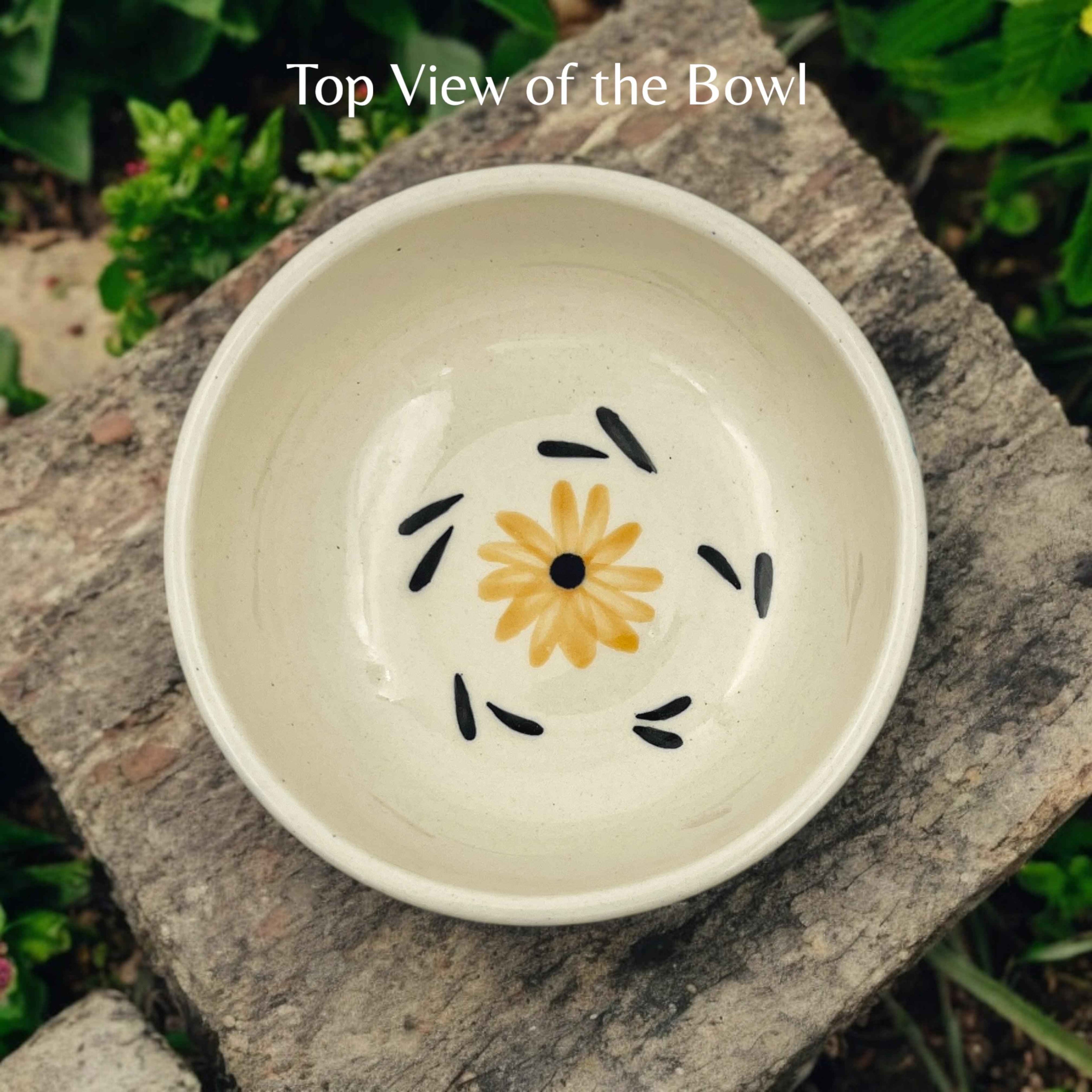 Yellow Blue Flower Soup Bowls - Clayful Homes