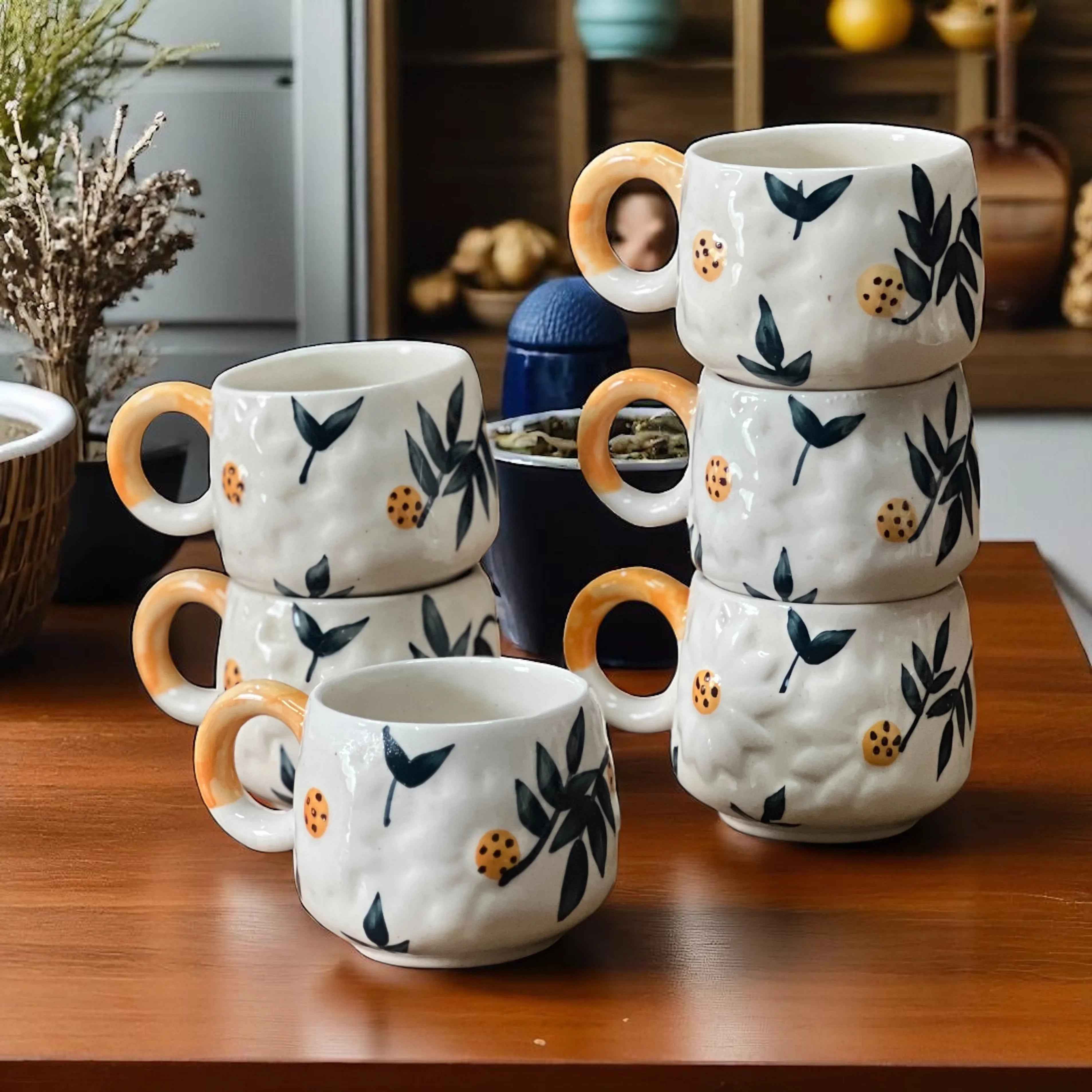 Daisy Flower Mug Set of 6