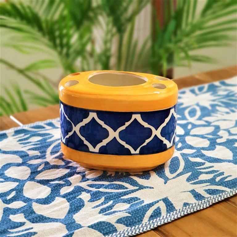 Yellow Blue Morroco Bathroom Set - Clayful Homes
