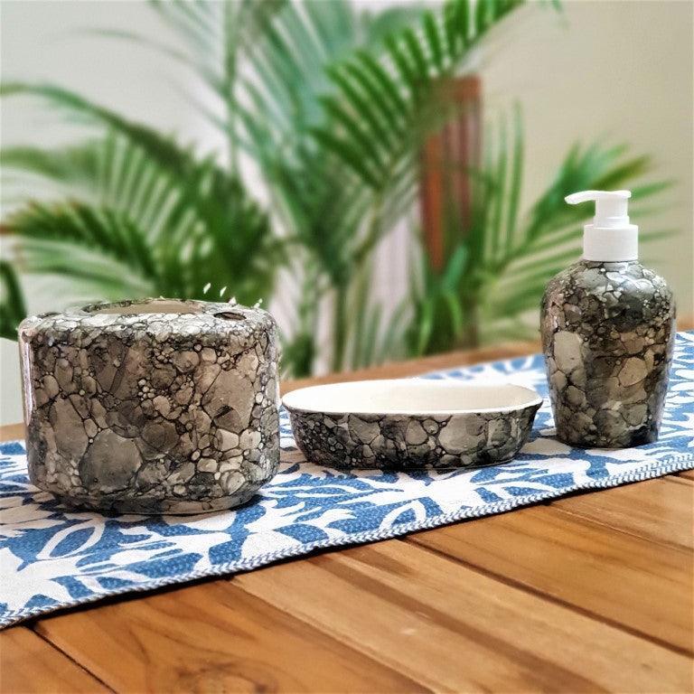 Black Luster Bathroom Set - Clayful Homes