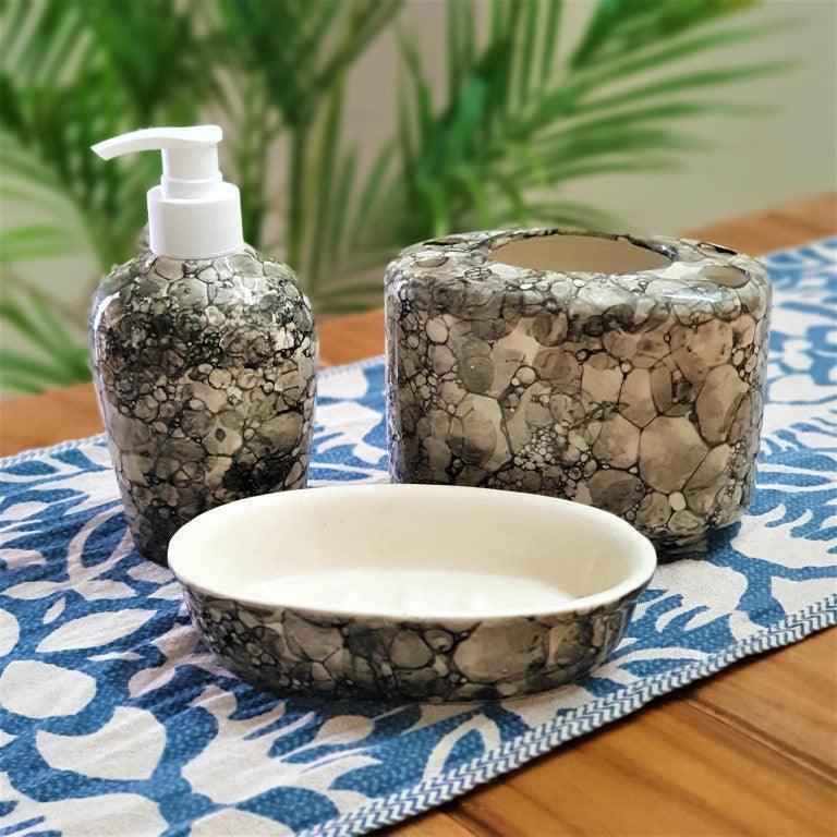 Black Luster Bathroom Set - Clayful Homes