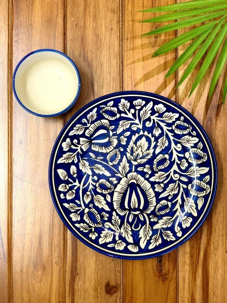 Hand Painted Mughal Dinnerware Set (2 Pcs) - Clayful Homes