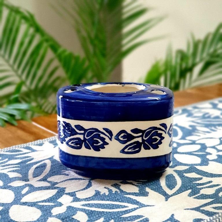 Blue Floral Bathroom Set - Clayful Homes