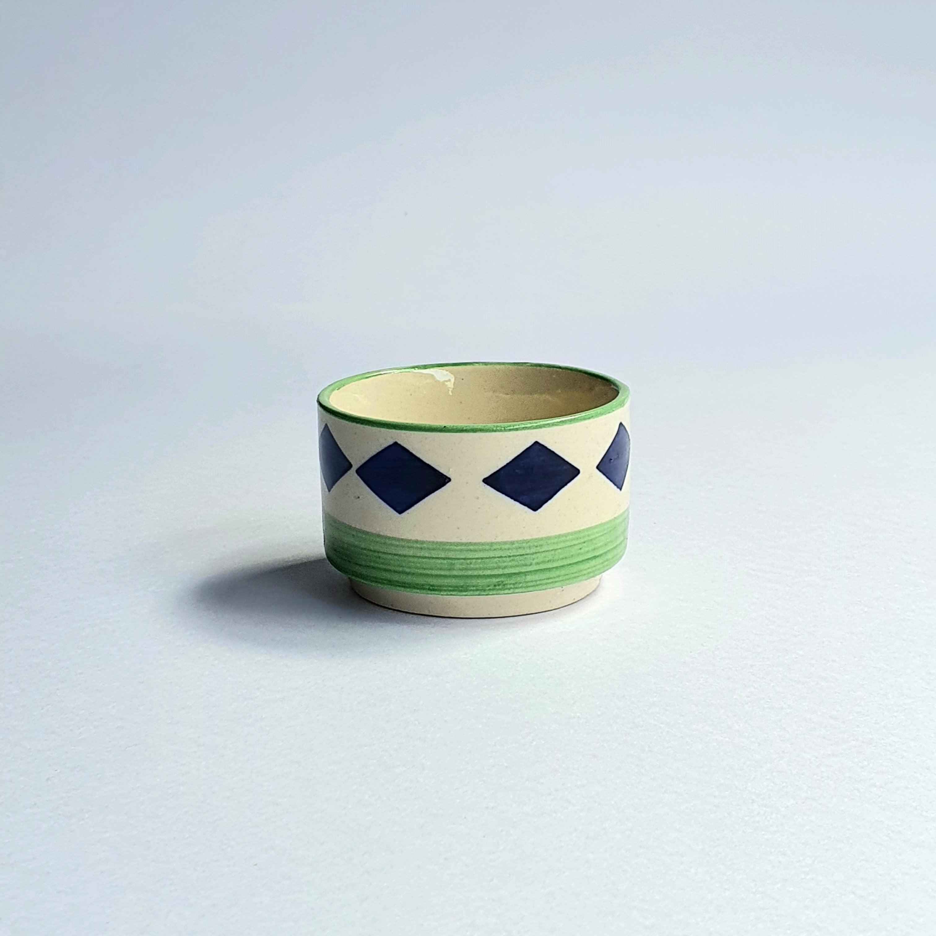 Green Diamond Chutney Katoris / Bowls - Clayful Homes