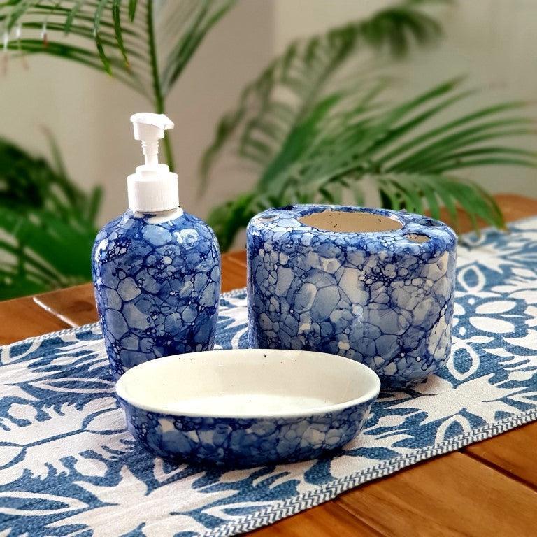 Blue Luster Bathroom Set - Clayful Homes