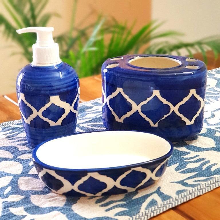 Blue Morroco Bathroom Set - Clayful Homes
