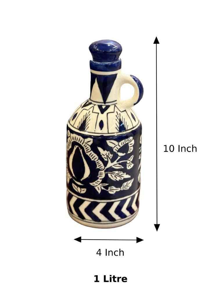 Blue Mughal Flower Oil Bottle