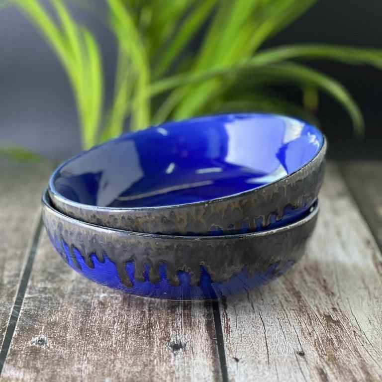 Lava Blue Set of 2 Serving Bowls - Clayful Homes