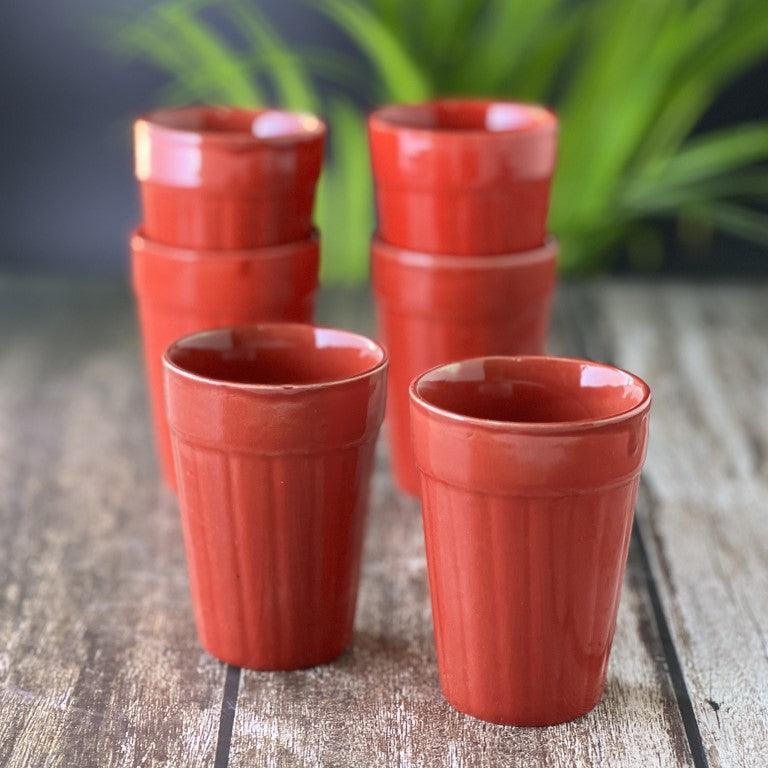 Cutting Chai Coffee Cups in Red - Clayful Homes
