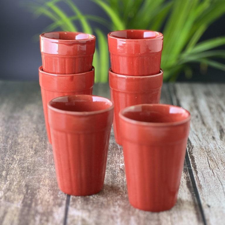 Cutting Chai Coffee Cups in Red - Clayful Homes
