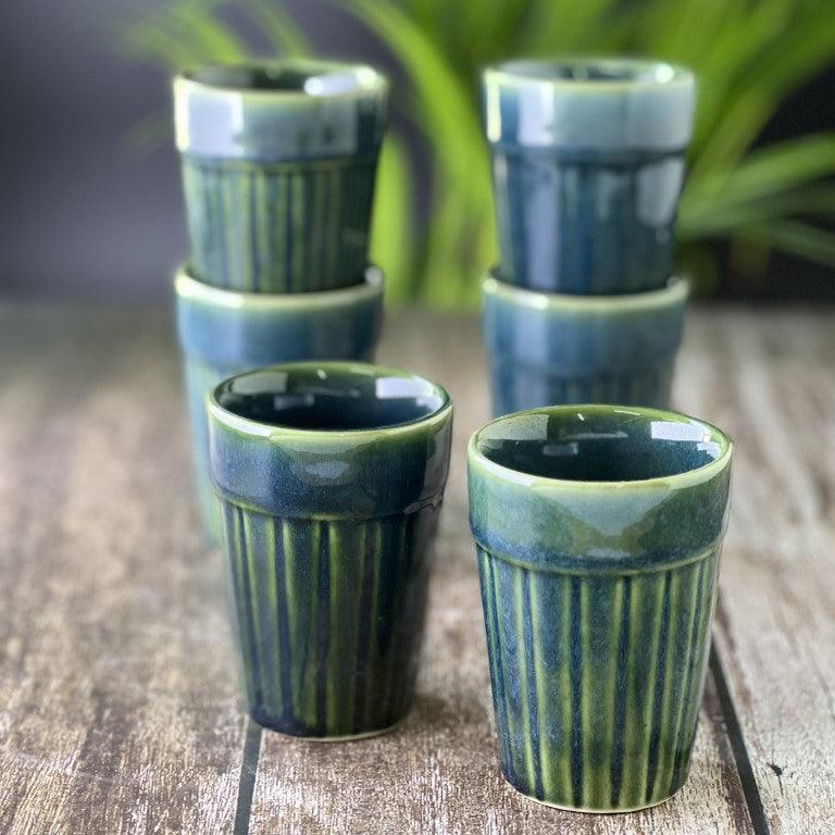 Cutting Chai Coffee Cups in Green - Clayful Homes