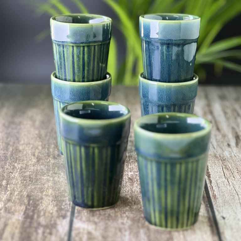 Cutting Chai Coffee Cups in Green - Clayful Homes