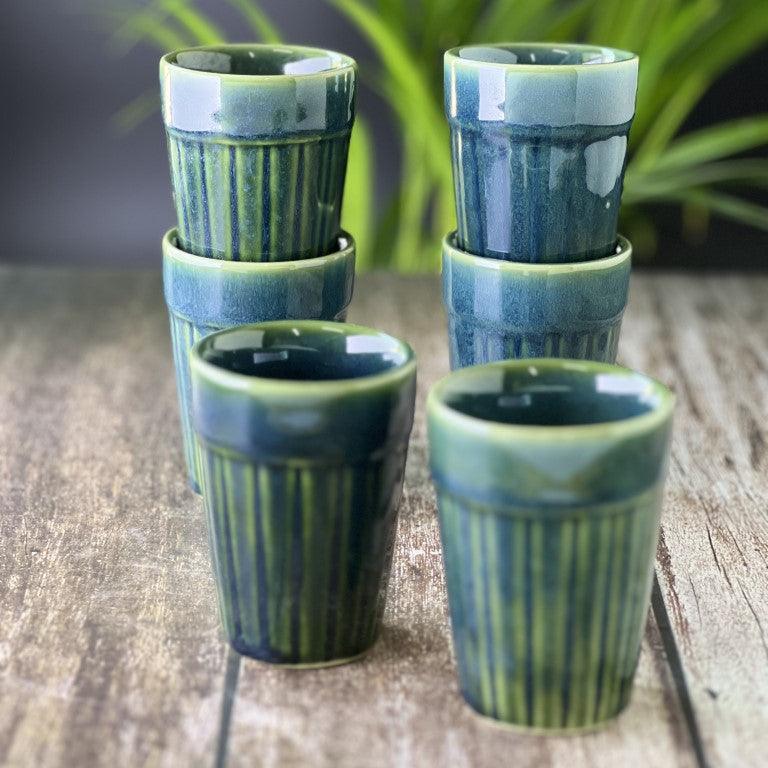 Cutting Chai Coffee Cups in Green - Clayful Homes