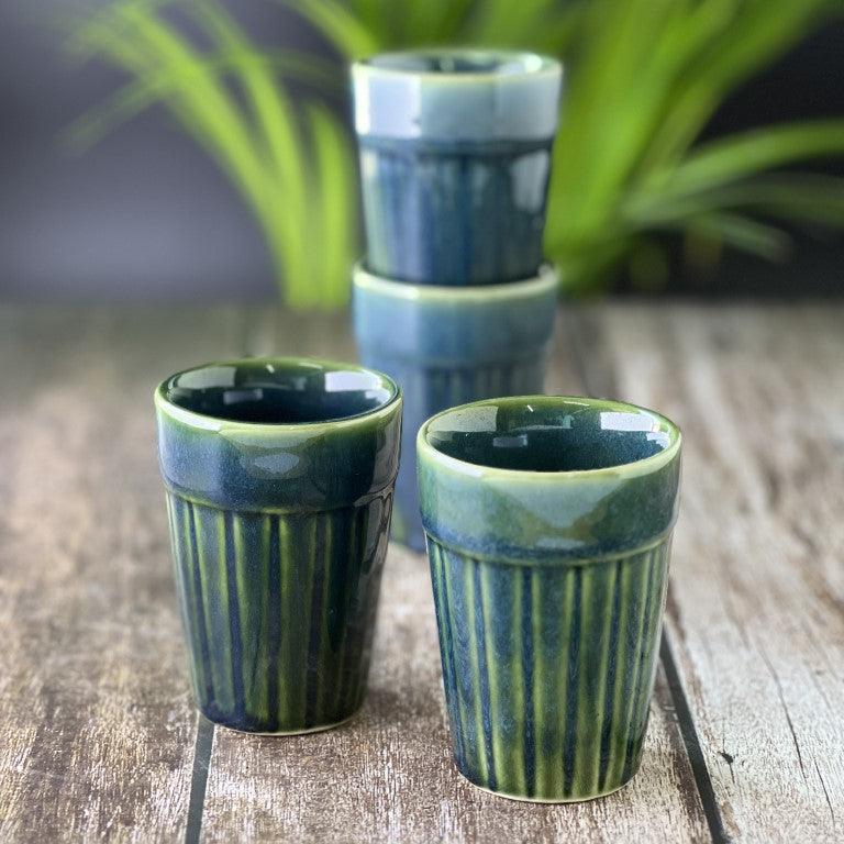 Cutting Chai Coffee Cups in Green - Clayful Homes