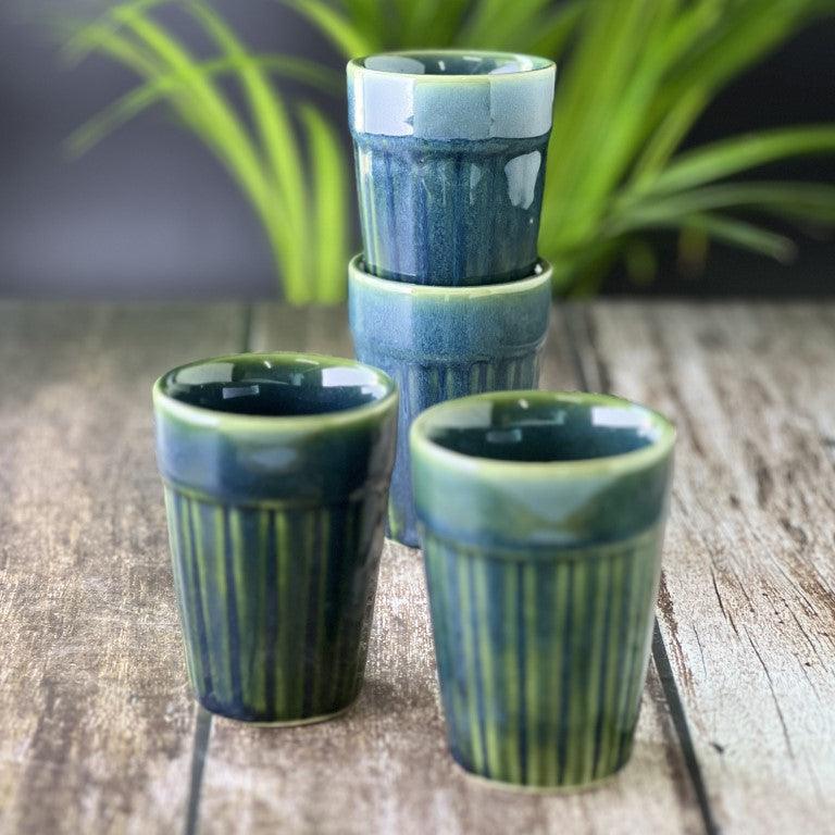 Cutting Chai Coffee Cups in Green - Clayful Homes