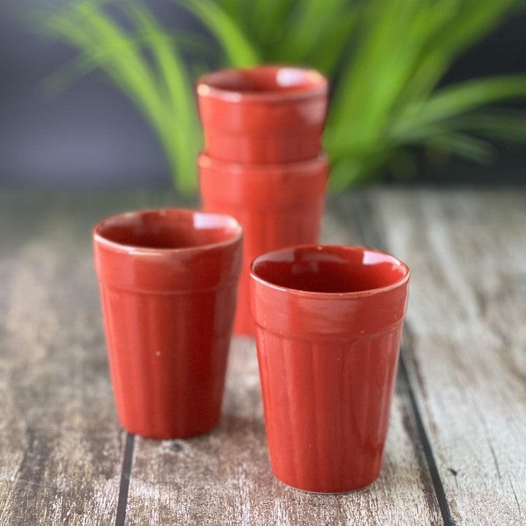 Cutting Chai Coffee Cups in Red - Clayful Homes
