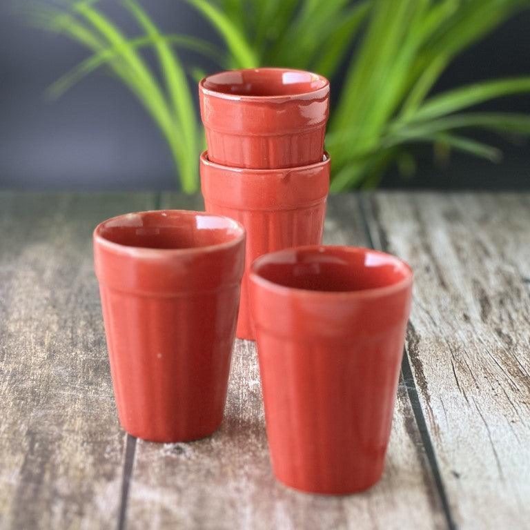 Cutting Chai Coffee Cups in Red - Clayful Homes
