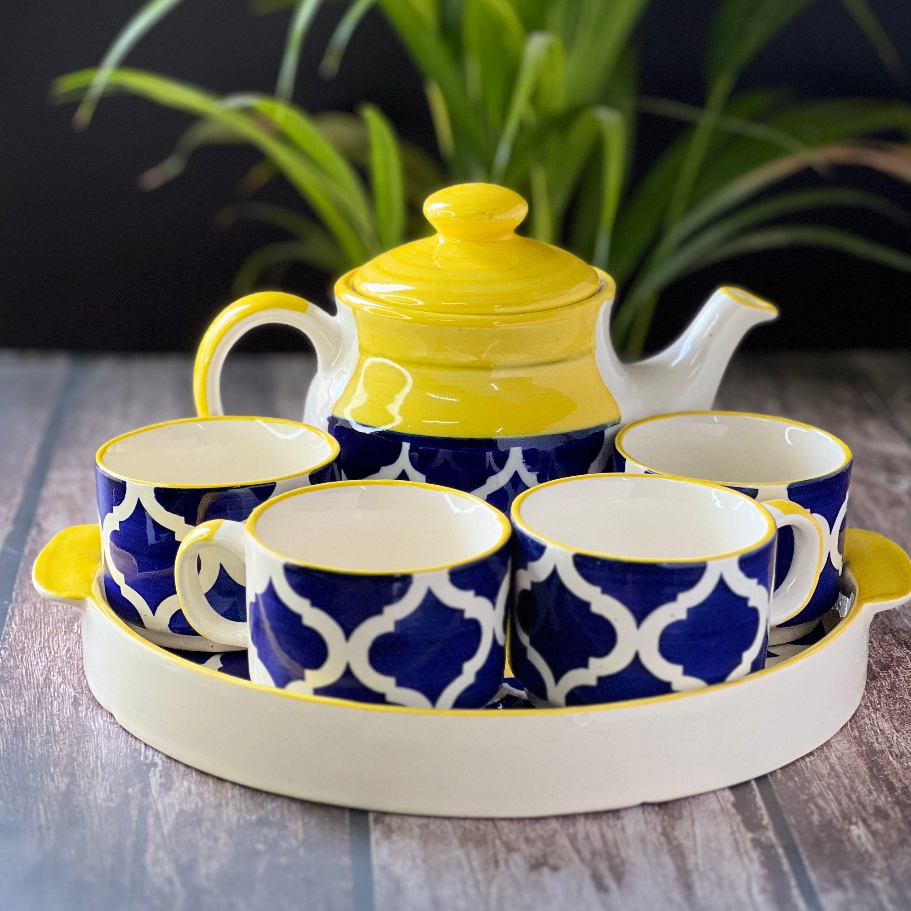 Four Moroccan Teapot Set - Clayful Homes