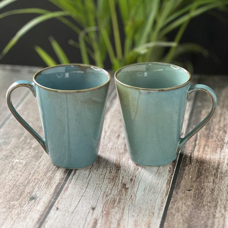 Madras Celdon Green Mugs | Set of 2 - Clayful Homes