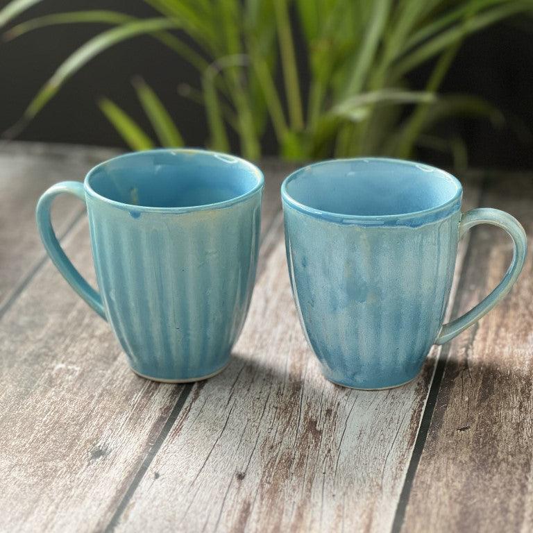 Chalk Blue Mugs | Set of 2 - Clayful Homes