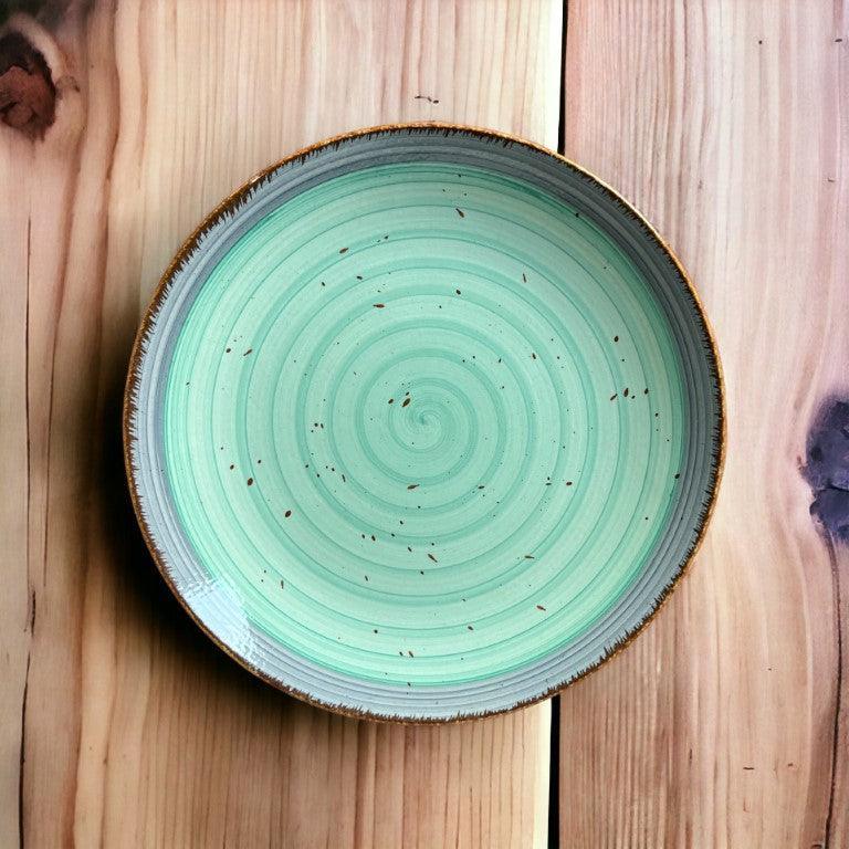 Green and Brown Dinner Set (18 Pcs) - Clayful Homes