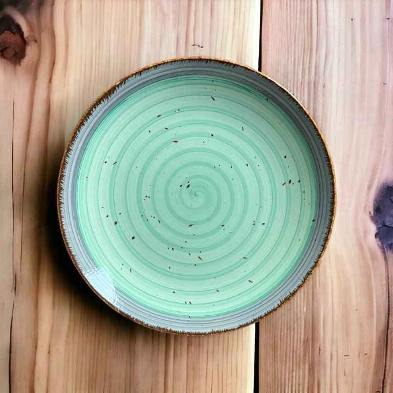 Green & Brown Dinnerware Set (12 Pcs) - Clayful Homes
