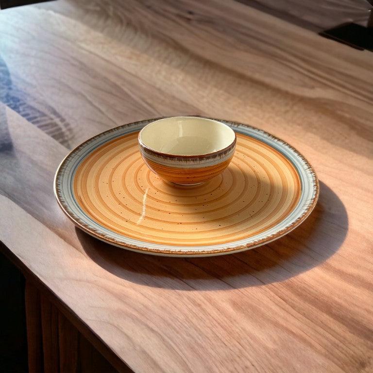 Brown & Grey Dinner Set (18 Pcs) - Clayful Homes