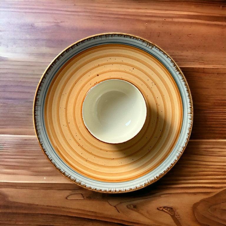 Brown & Grey Dinnerware Set (12 Pcs) - Clayful Homes