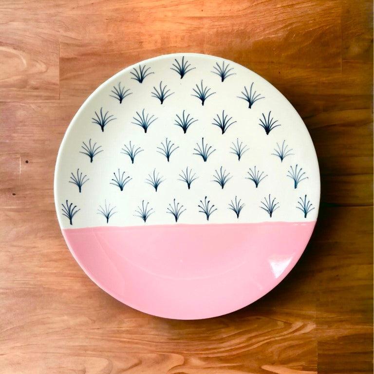 Pink and White Dinner Set (6 Pcs) - Clayful Homes