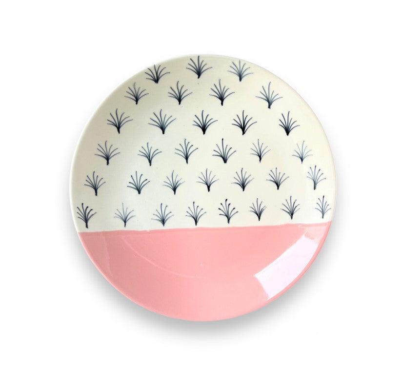 Pink and White Dinner Set (6 Pcs) - Clayful Homes