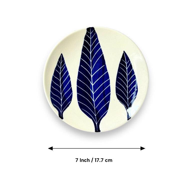 Blue Leaf Dinnerware Set (12 Pcs) - Clayful Homes