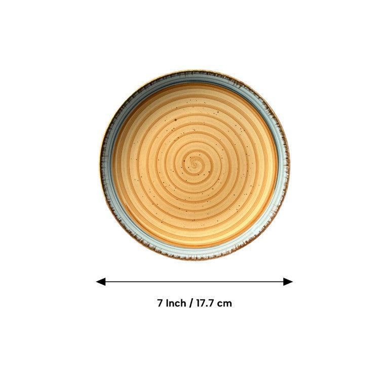 Brown & Grey Quarter Plates (7 Inch, Set of 6) - Clayful Homes