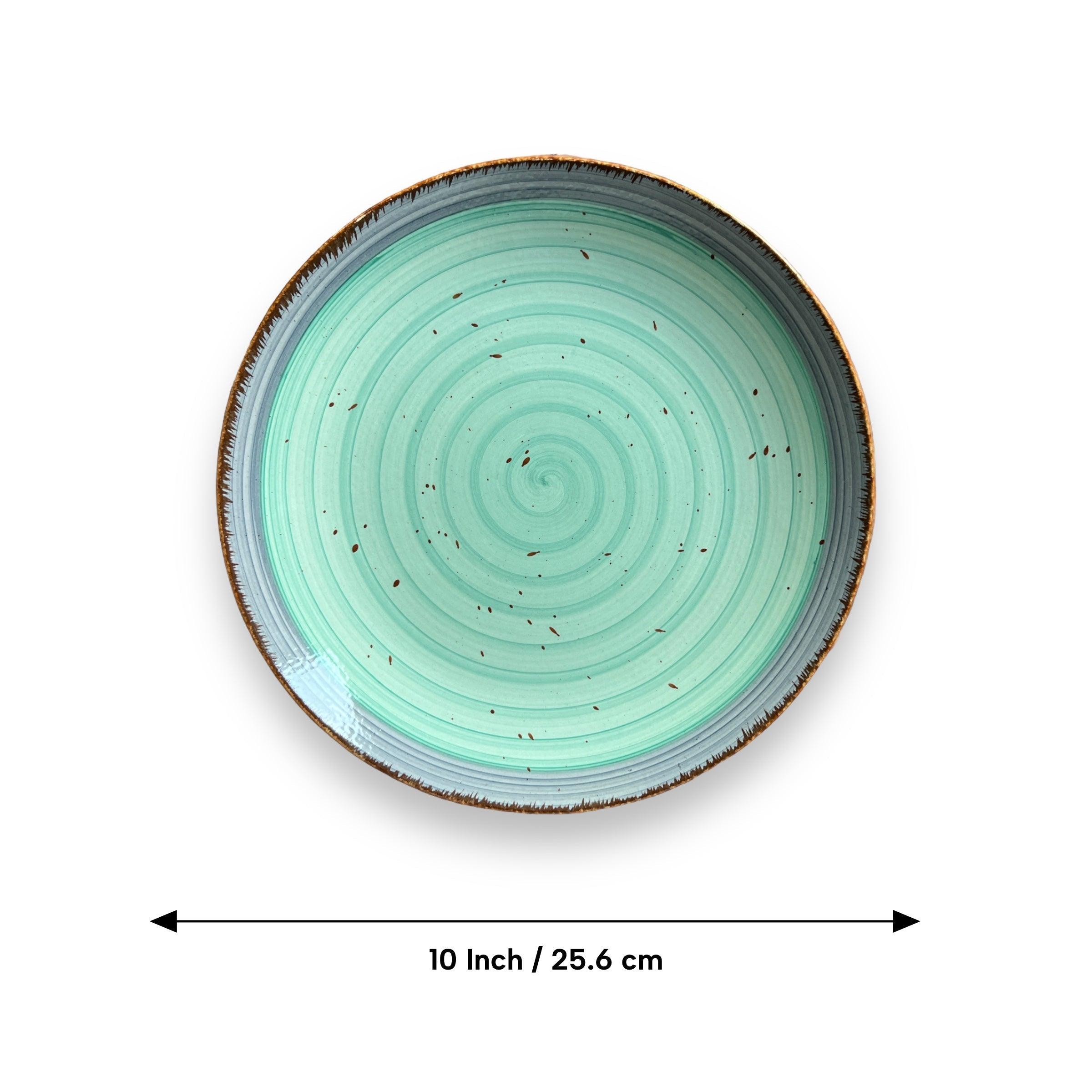 Green & Brown Dinnerware Set (12 Pcs) - Clayful Homes