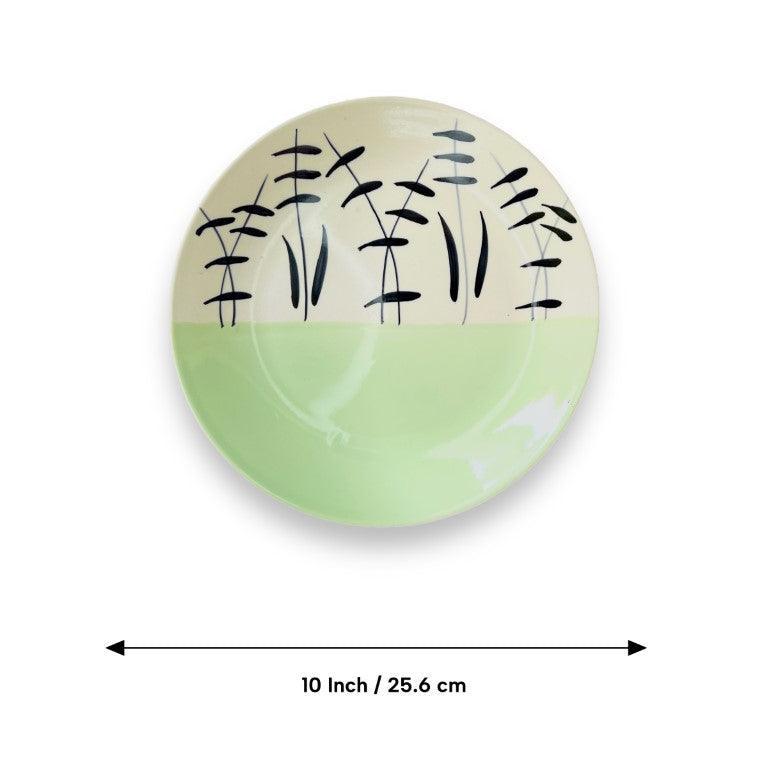 Green & White Dinnerware Set (12 Pcs) - Clayful Homes