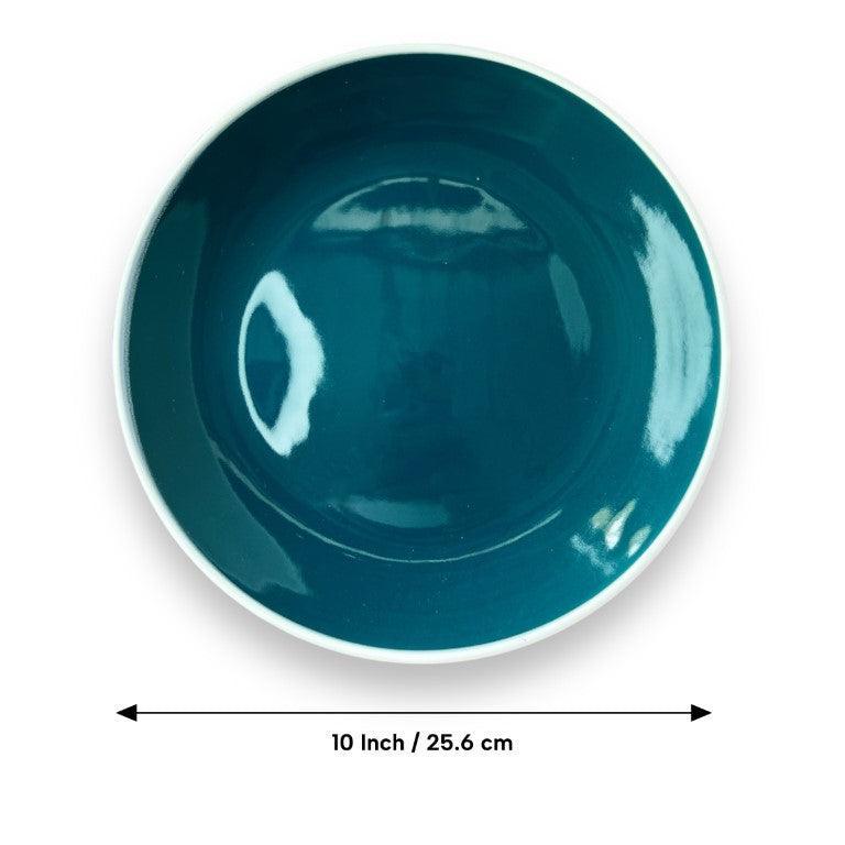 Peacock Green Dinner Set (12 Pcs) - Clayful Homes