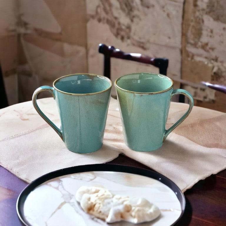 Madras Celdon Green Mugs | Set of 2 - Clayful Homes