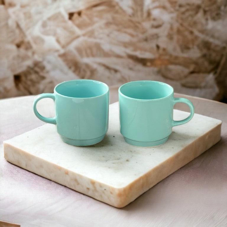Cafe Green Mugs | Set of 2 - Clayful Homes