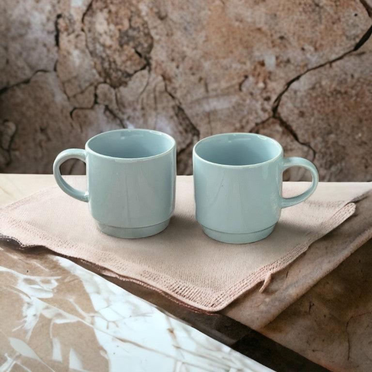 Cafe Blue Mugs | Set of 2 - Clayful Homes