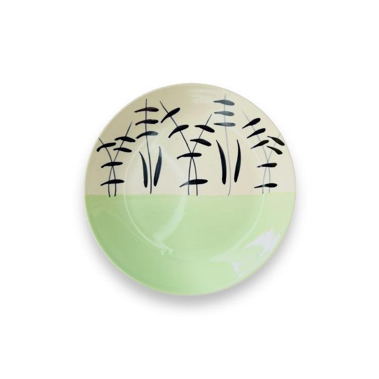 Hand Painted Green and White Dinner Set (18 Pcs) - Clayful Homes