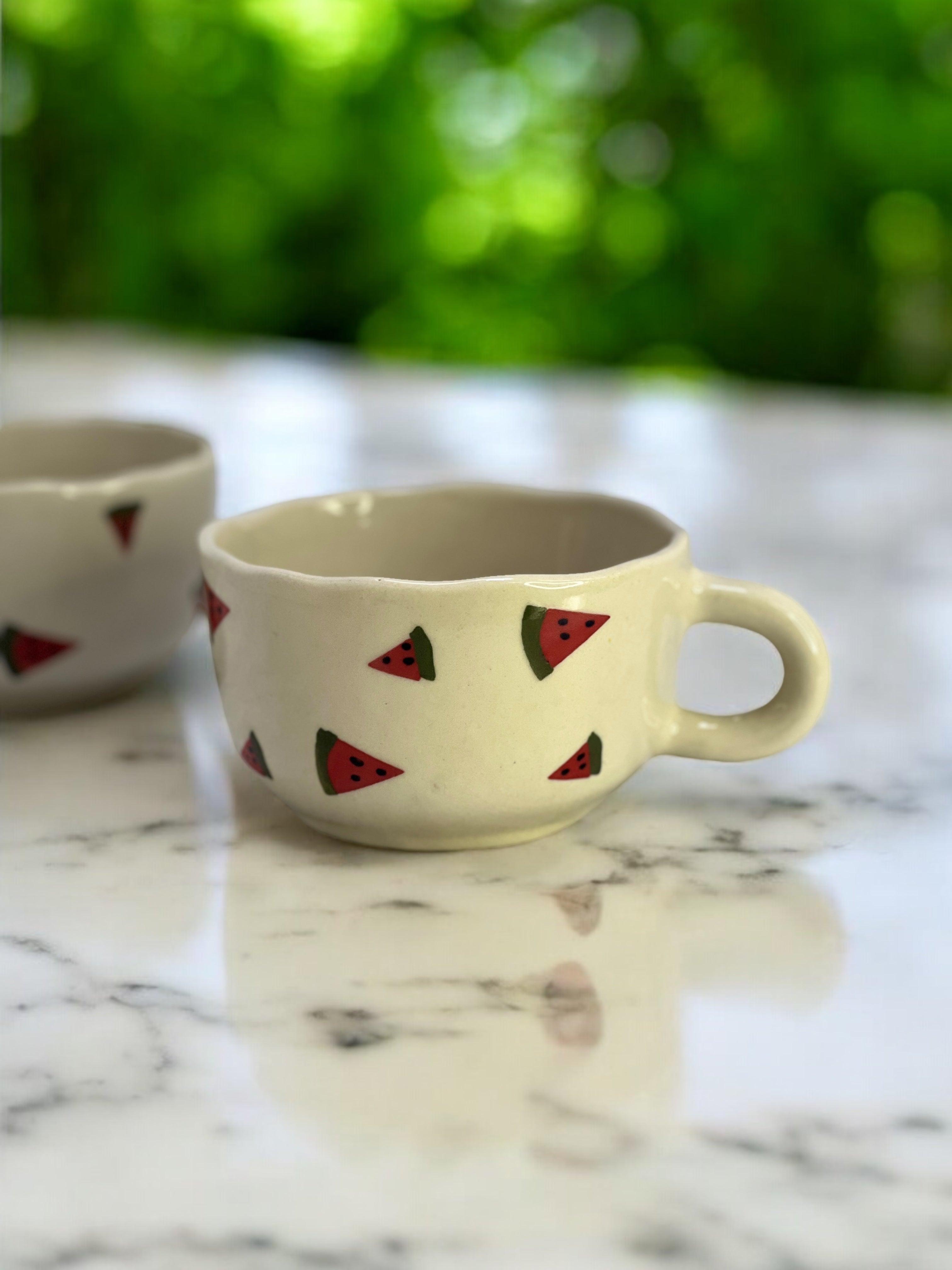 Cappuccino Mug Watermelon - Clayful Homes