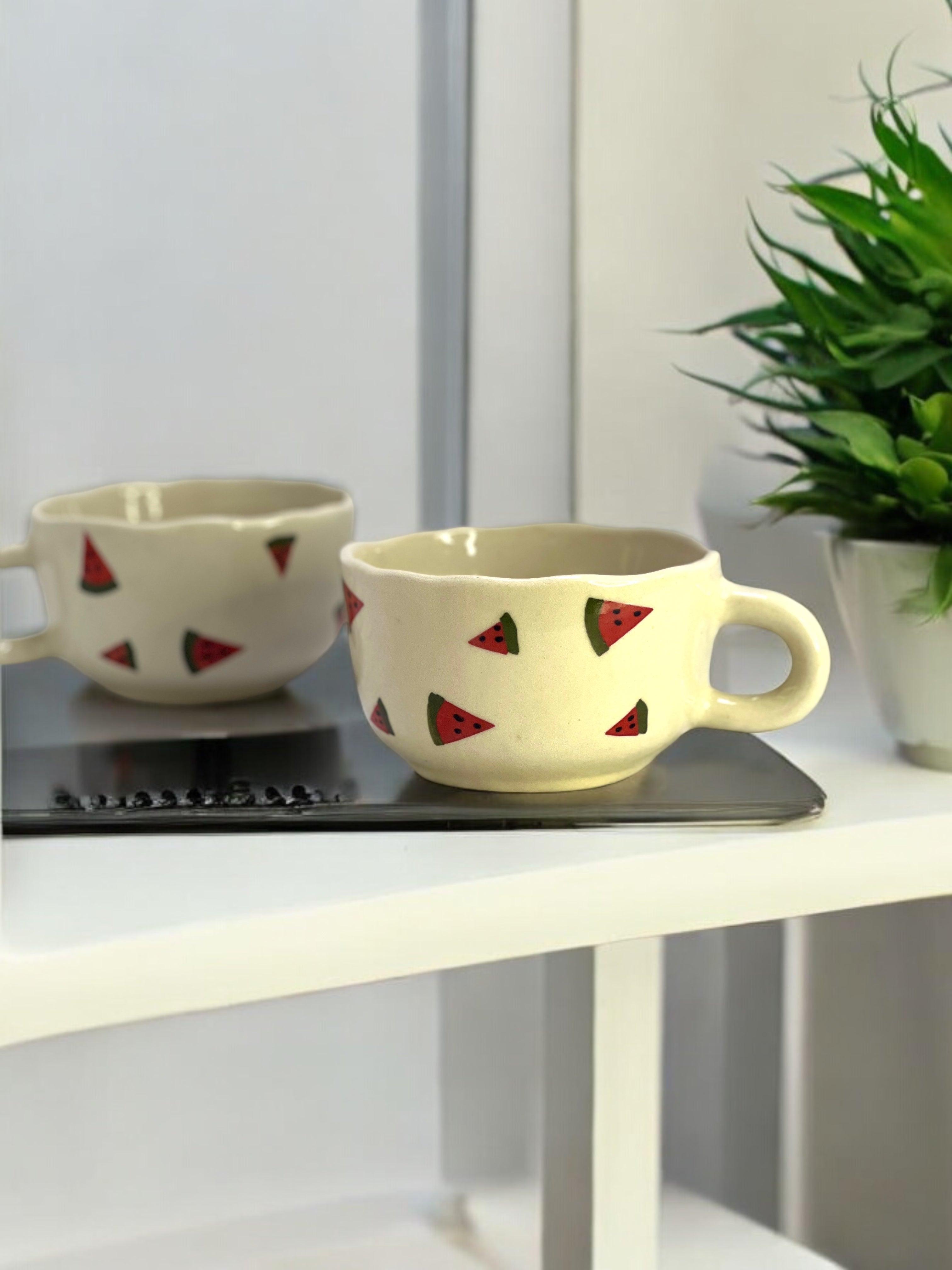 Cappuccino Mug Watermelon - Clayful Homes