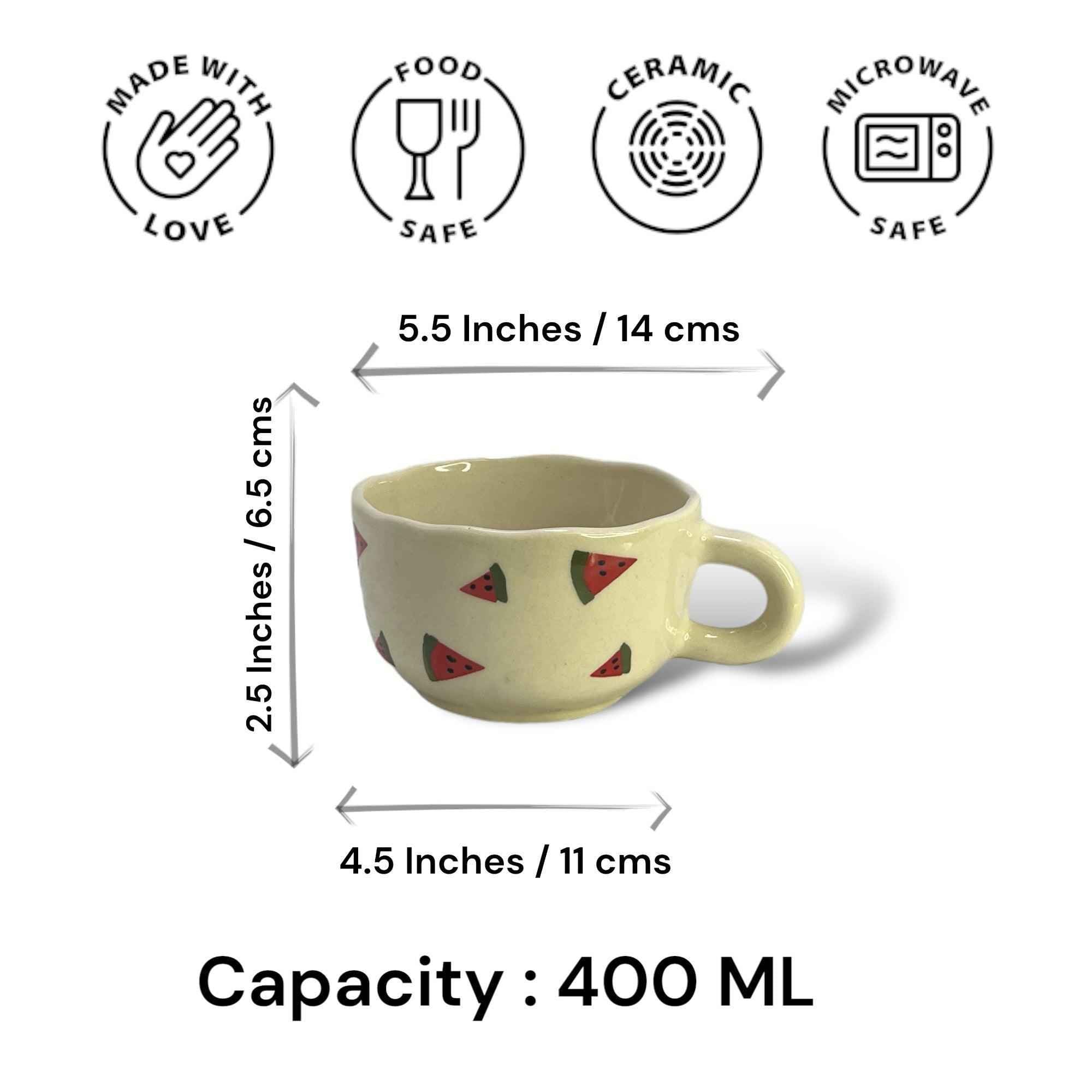 Cappuccino Mug Watermelon - Clayful Homes