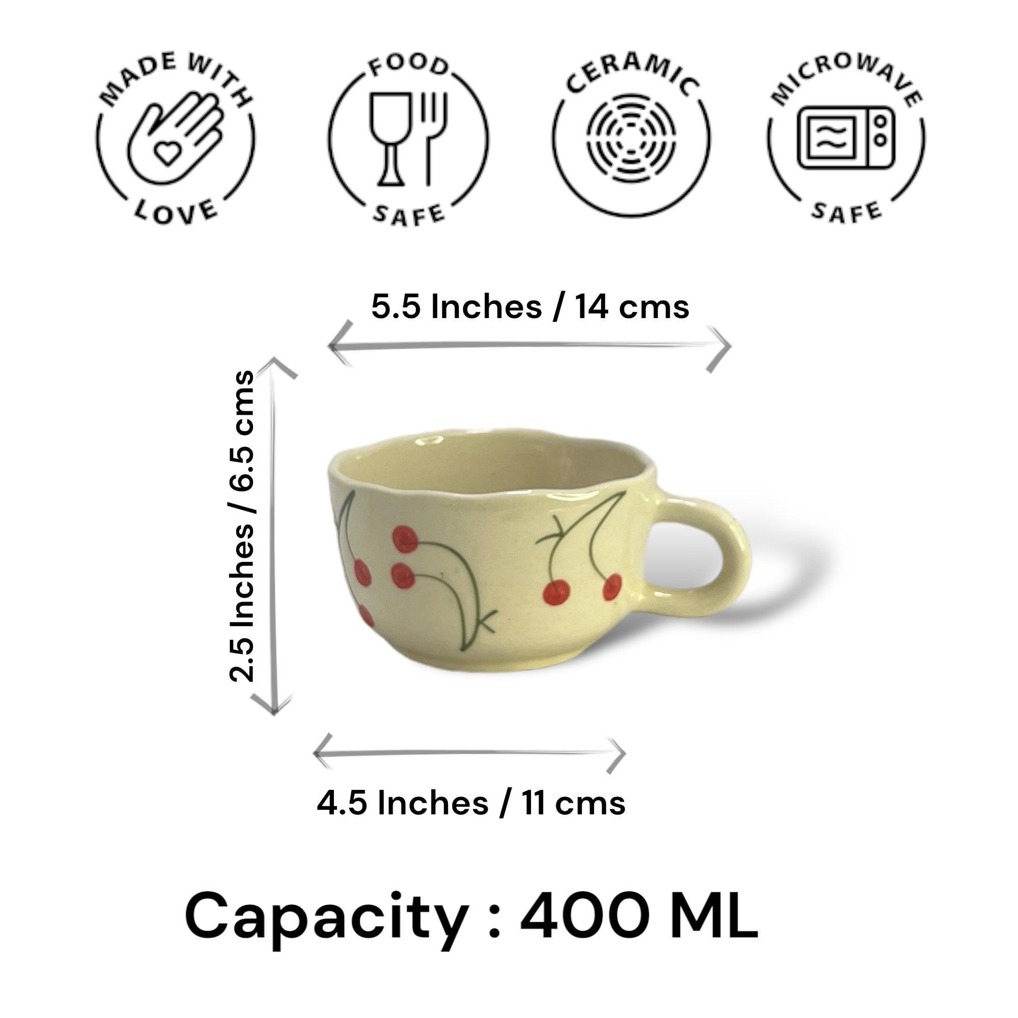 Cappuccino Mug Cherry - Clayful Homes